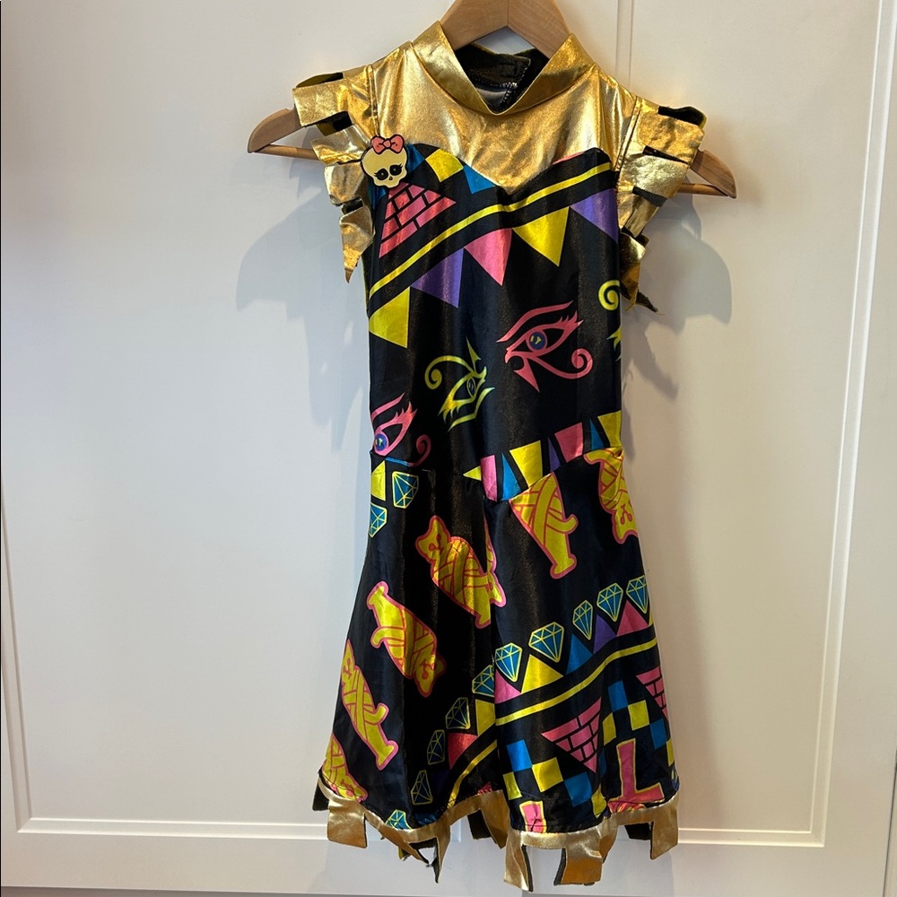Rare egyptian Monster High Dress, Halloween costume, golden, kids size 5-7